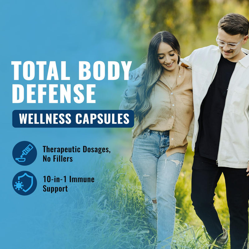 10-In-1 Immune Support Supplement: Immune Boosters for Adults & Kids Daily Immunity Defense with Key Immune System Vitamins Zinc, Vitamin C and D, Plus Elderberry, Quercetin, Echinacea & More, 60 Caps 60 Count (Pack of 2) Capsule
