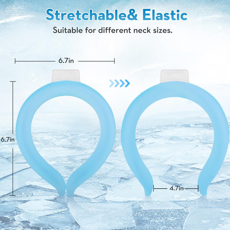 [Australia] - Neck Cooling Tube,Neck Cooling Wraps,Reusable Ice Neck Ring Wearable body Cooling Products for Summer Heat (Blue) Blue 
