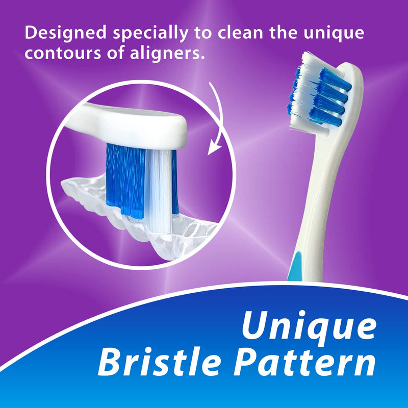 [Australia] - BrightWorks Aligner Brush (3 Pack) Safely and Effectively Cleans Aligners, Retainers, Mouth Guards, and Night Guards. Easy to Use and Safe for Most Dental Appliances. 