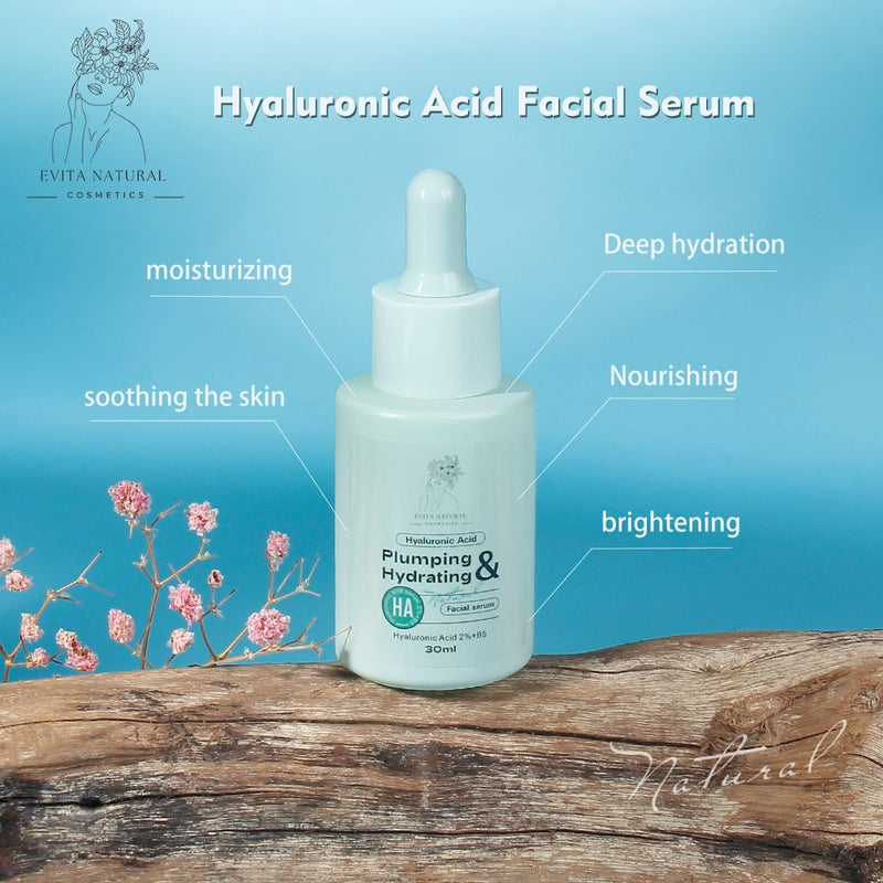 Hyaluronic Acid Serum for Face & Neck — 100% Natural Moisturiser with Vitamin B5 & Ceramides | Plumping, Hydrating Serum for Dry Skin | Cruelty-Free, Paraben-Free, 1 fl oz