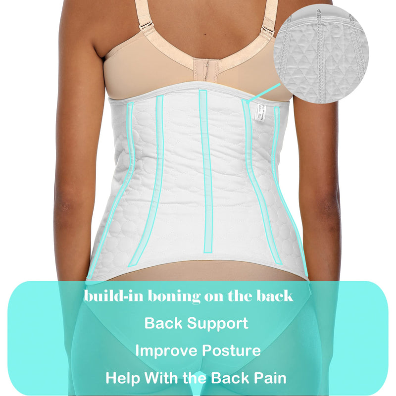 Abdominal Surgical Binder Wrap for Stomach Post Surgery Compression C section Postpartum Support Recovery after Hysterectomy Belly Band X-Large White