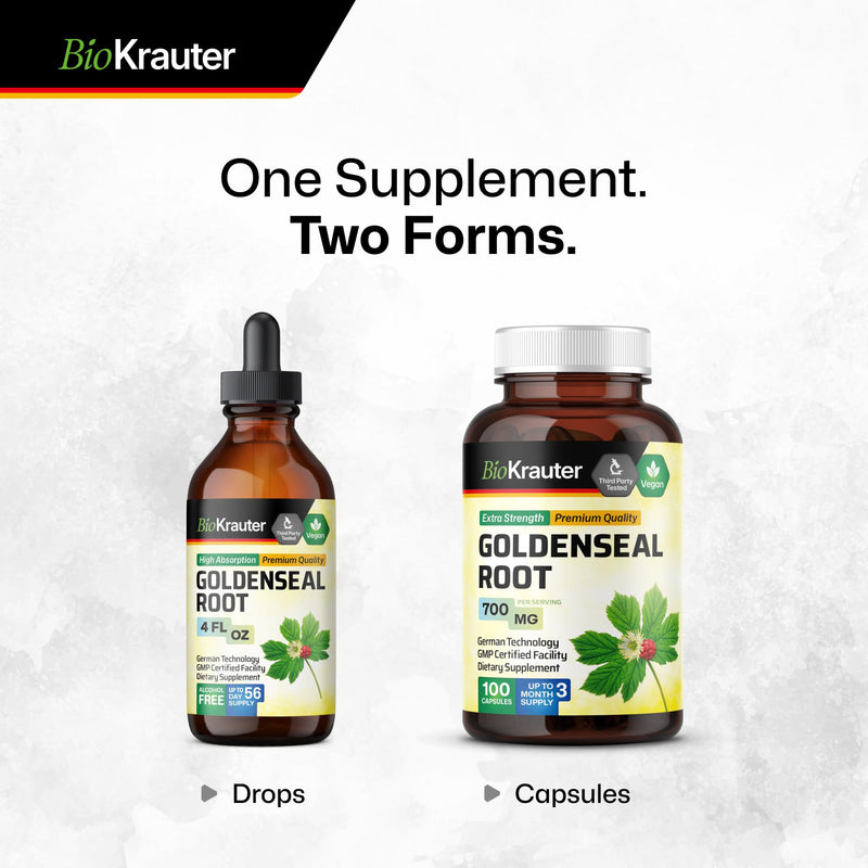 [Australia] - Goldenseal Root Supplement - Organic Goldenseal Capsules 700 mg - Traditional Herbal Supplement - 100 Vegan Pills 