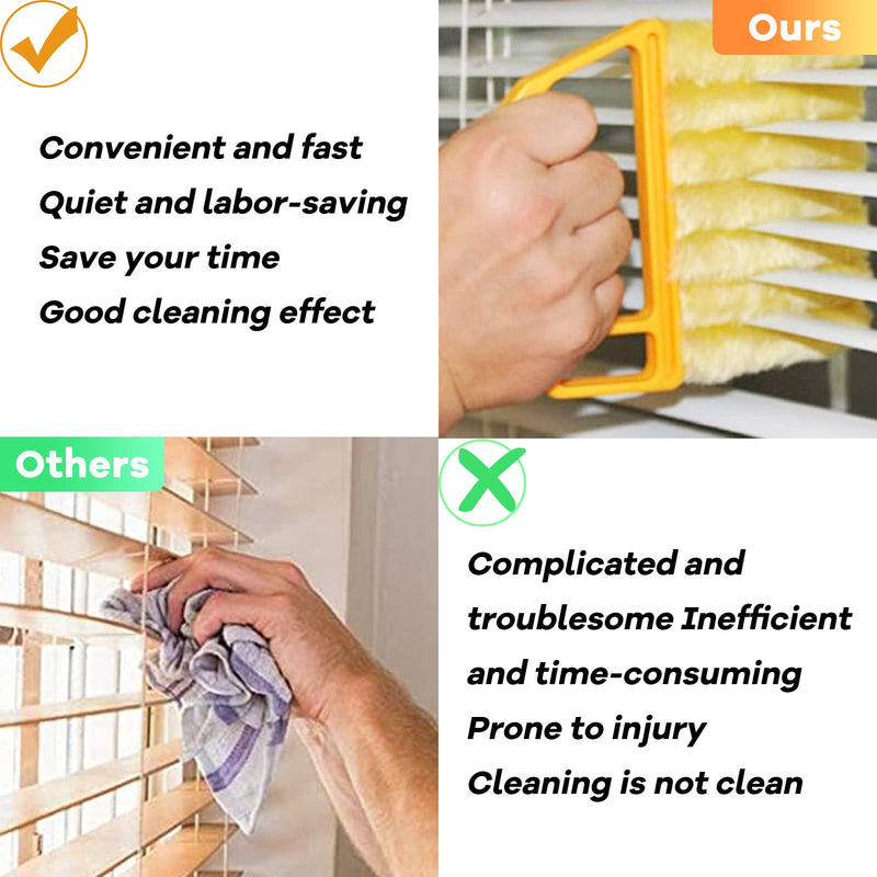 [Australia] - AOCEAN 2 Pcs Blind Cleaner Duster Tool 7-Finger Dusting Cleaner Tool for Window & Air Conditioner Handheld Mini Duster Brush for Wood Blinds Dust Dirt 2pcs 
