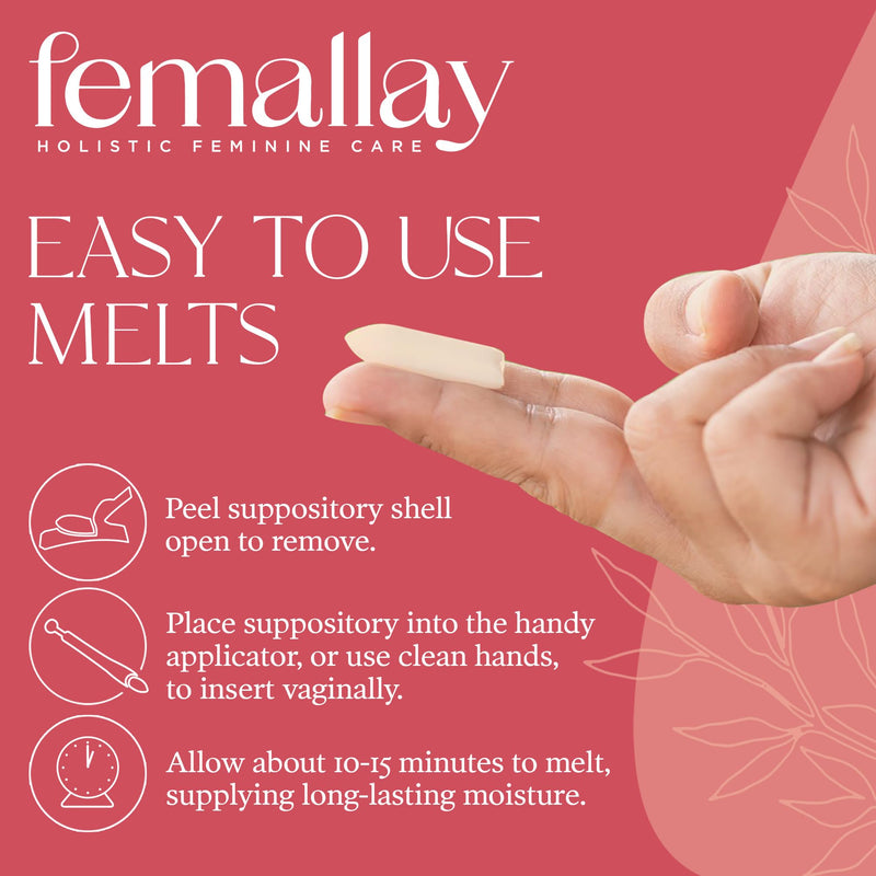 [Australia] - Femallay Organic Vaginal Moisturizing Suppositories ‚Äì Strawberry ‚Äì 100% Natural Relief for Dryness, Odor & Daily Feminine Discomfort ‚Äì 14 Count + Applicator 1 Count (Pack of 14) 