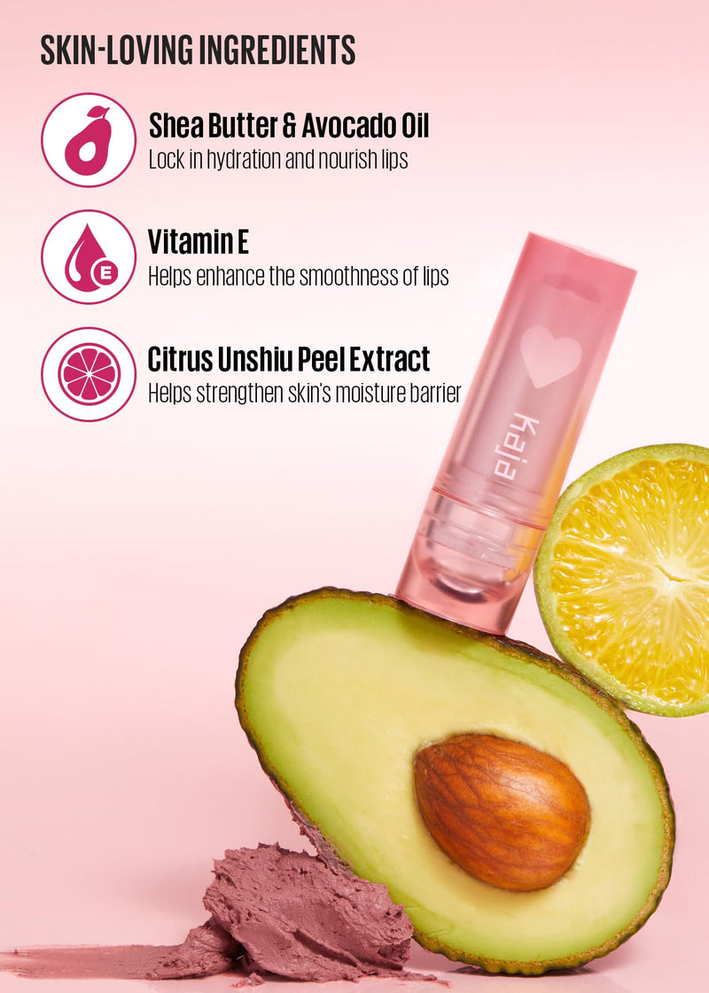 Kaja Love Blur Lip Balm - 02 Sweet Bestie | Soft & Comfort Semi-Matte Blurring Daily Color | Shea Butter, Avocado Oil, Citrus Unshiu Peel Extract, Vitamin E Infused, Cute Stuff, 4g/0.14oz.