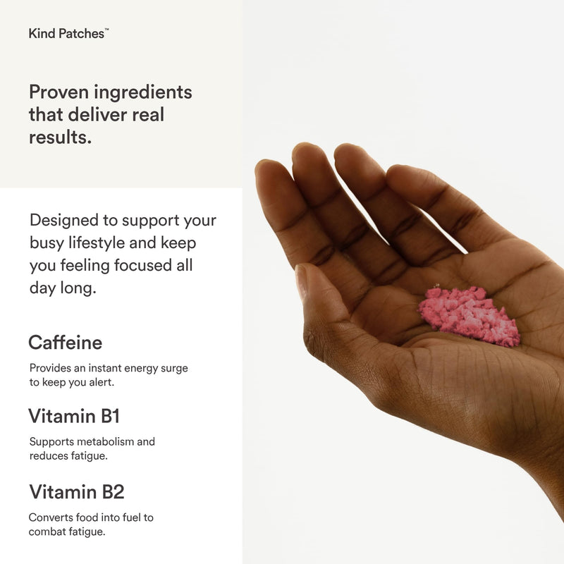 Kind Patches | Energy Patches - Extra Strong | Energy Boost Support | Botanical Plant-Based Formula with Caffeine, Red Ginseng & Vitamin B Complex | 30 Vegan Patches 30 Patches (1 Pack)