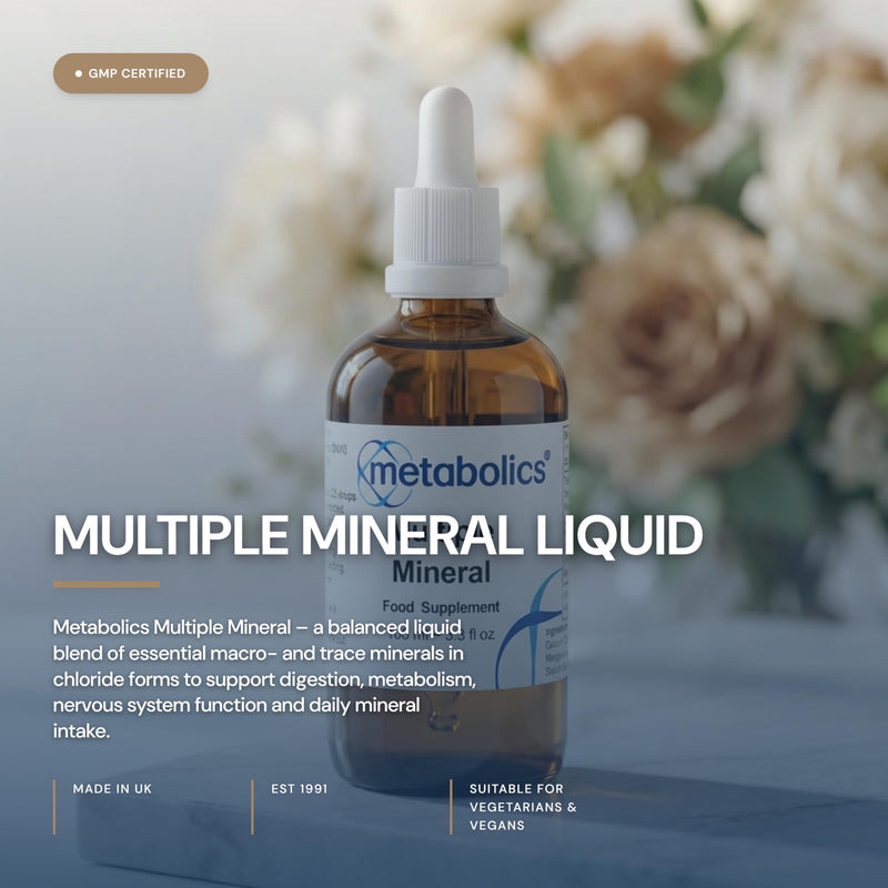 Multiple Mineral Liquid Complex 100ml | Trace Mineral Drops — Contains Potassium, Calcium, Magnesium, Zinc, Manganese, Selenium, Chromium, Molybdenum | Additive Free (100ml) 100 ml (Pack of 1)