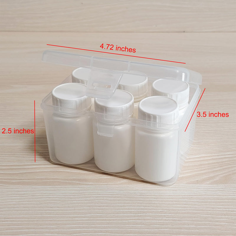 Plastic Empty Pill Bottle Organizer Medicine Vitamin Chemical Containers with Lables Caps (40ml) 40ml
