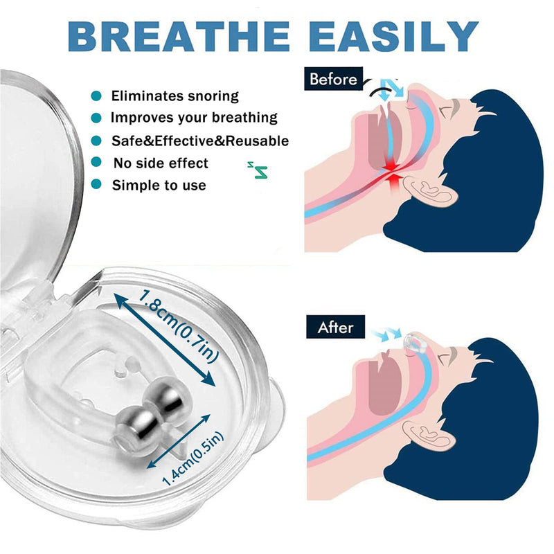 [Australia] - Anti Snoring Devices(8 Pack), Silicone Magnetic Stop Snoring Solution, Comfortable & Professional Anti Snoring Nose Clip for Men and Women 5.6 Inch 
