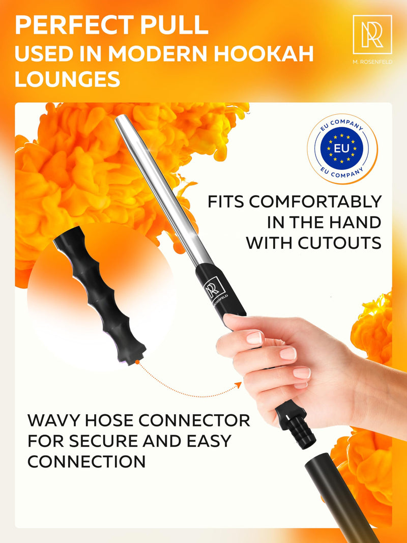 [Australia] - M. ROSENFELD Hookah Hose with Hookah Adapter & Mouthpiece - Cleanable Hookah Hose Silicone (60 in) and Convenient Aluminum-Made Mouthpiece (15 in) Modern Hookahs & Accessories and Hookah Hoses 1 Count Silver 
