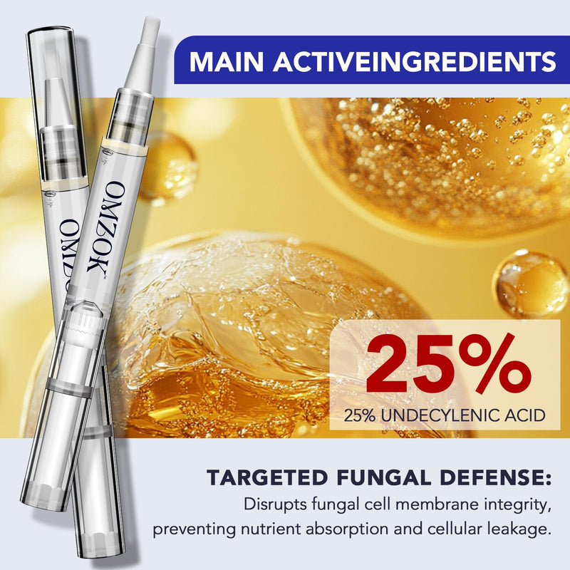 Toenail Fungus Pen - 25% Undecylenic Acid, Tea Tree Oil - Toenail Fungus Treatment Extra Strength for Toe Nail Repair Pen for Damaged Nails, Foot Fungal Nail Treatment for Fungi Funginail - 5pcs