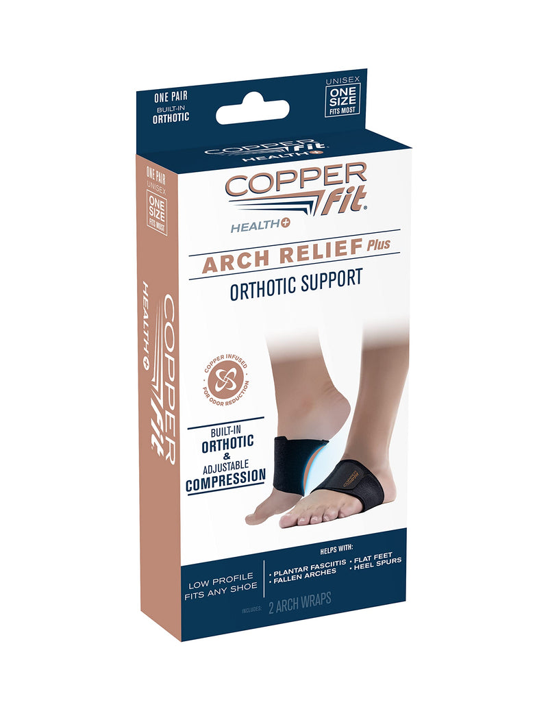 [Australia] - Copper Fit CFACBP Health Unisex Arch Relief Plus with Built-In Orthotic Support, Black 