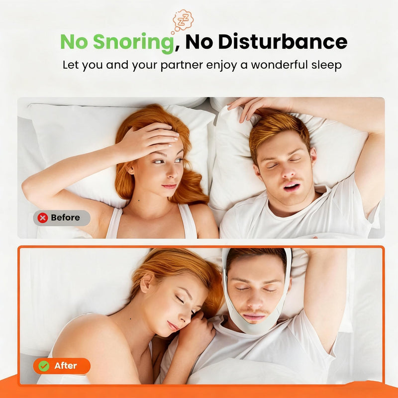 [Australia] - Sleep and Snoring Chin Strap - Anti-Snoring Device for Men and Women, Breathable and Skin-Friendly Anti-Snoring Device with Adjustable Fit 