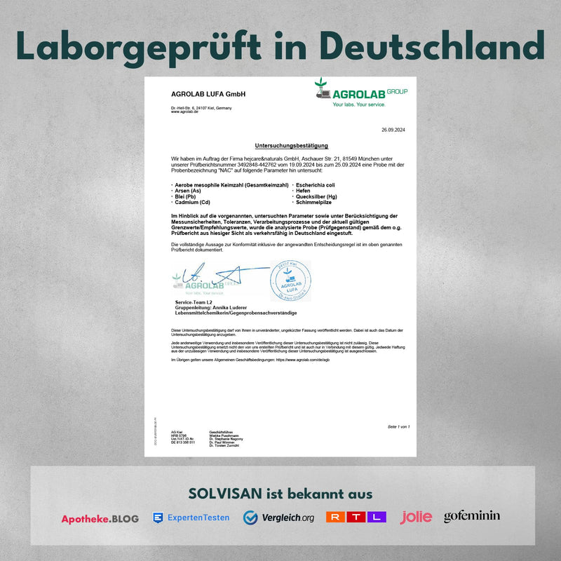 [Australia] - SOLVISAN - NAC 800 mg N-Acetyl-L-Cysteine capsules - 200 capsules - Produced in Germany - Vegan, laboratory tested and without additives 