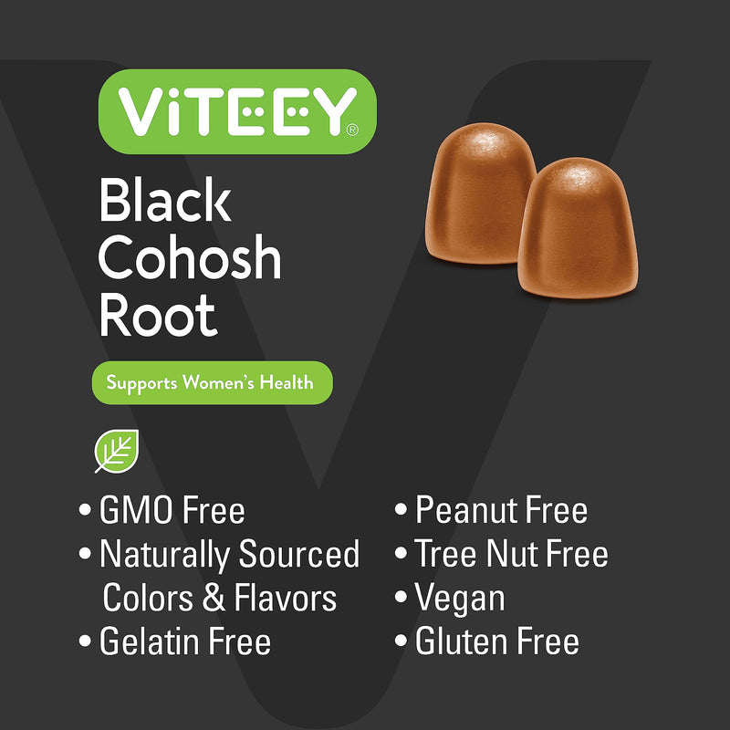 [Australia] - Black Cohosh for Menopause Gummies for Women - Hot Flashes and Night Sweats Relief Supplements - Black Cohosh Root - Vegan, Gelatin Free, Gluten Free, GMO Free - Tasty Chewable Peach Flavored Gummy 60 Count (Pack of 2) 