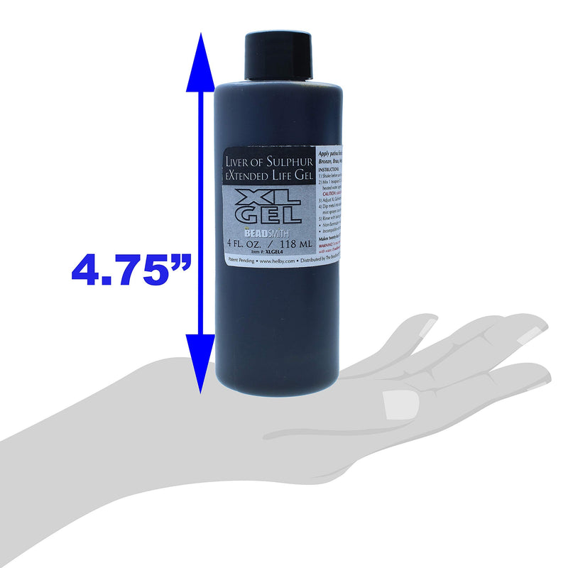 [Australia] - The Beadsmith XL Gel Liver of Sulfur Extended Life Gel 4 Fluid Ounces (118ml) Bottle Apply a Patina Finish to Silver Copper and Other Metal for Oxidized Look on Art and Jewelry Projects 