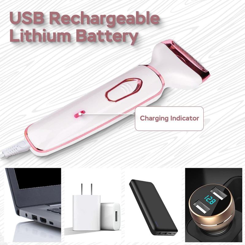 [Australia] - Electric Razors for Women, 4-in-1 Women’s Facial Hair Removal, Face Shaver Ebrow Trimmer Pubic Bikini Trimmer Portable Ladies Shaver Womens Razors for Shaving White 