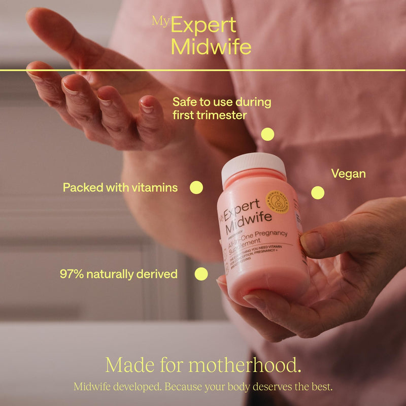 My Expert Midwife All in One Pre-Conception & Pregnancy Women's Vegan Supplements, 12 Essential Prenatal Vitamins & Minerals, 30 Capsules, 1 Months Supply 30 count (Pack of 1)