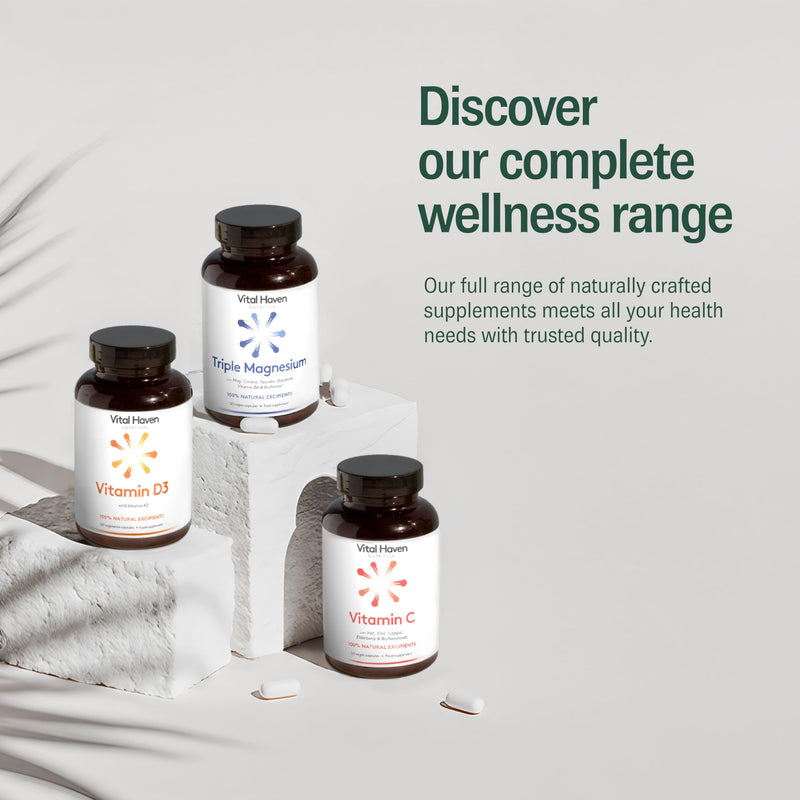 Mushroom Supplement - Lions Mane, Reishi, Cordyceps, Shiitake, Maitake, Chaga, Agaricus Blazei, Tremella with VIT C - UK Made