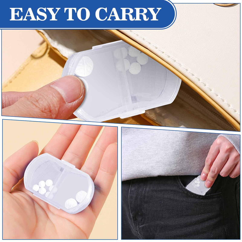 2PCS Pill Case Organizer, Daily AM & PM Containers, Medicine Holder, Ideal for Medication, Vitamin, Supplement, Perfect for Travel, Ideal for Purse (White) White 2pcs