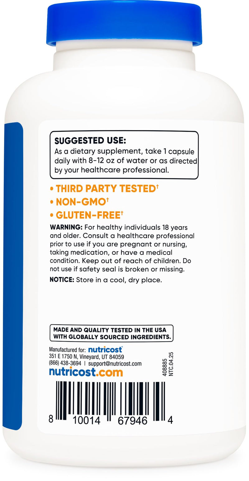 Nutricost Pantothenic Acid (Vitamin B5) 500mg, 240 Capsules (Pack of 2) 240 Count (Pack of 2)