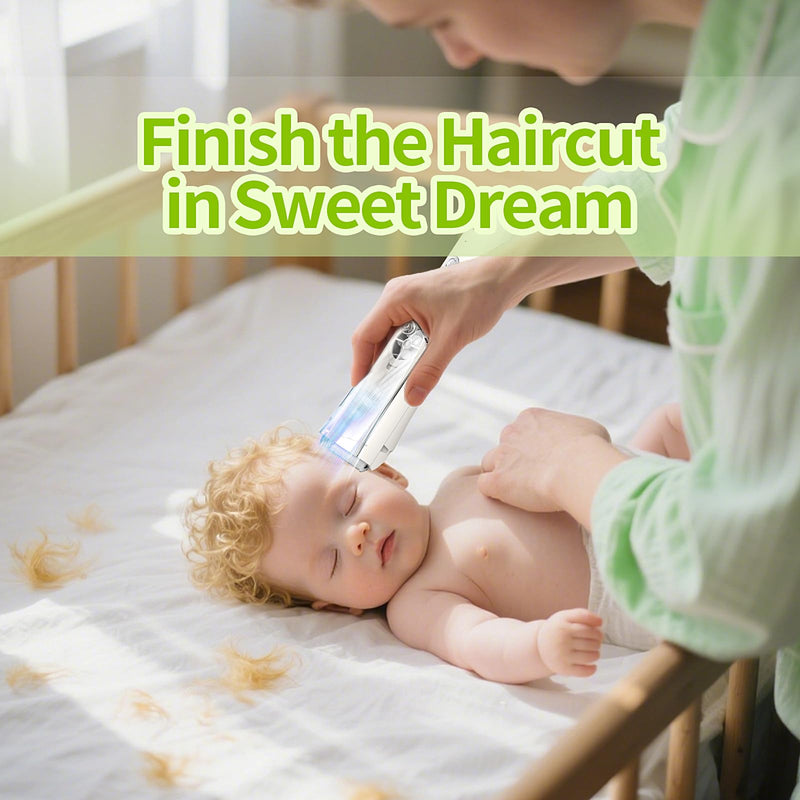 [Australia] - Baby Hair Clippers & Kids Hair Trimmer, Cordless Vacuum Hair Cutter, Ultra Quiet Electric Hair cutterfor Infant Toddler Boys & Girls (White) White 
