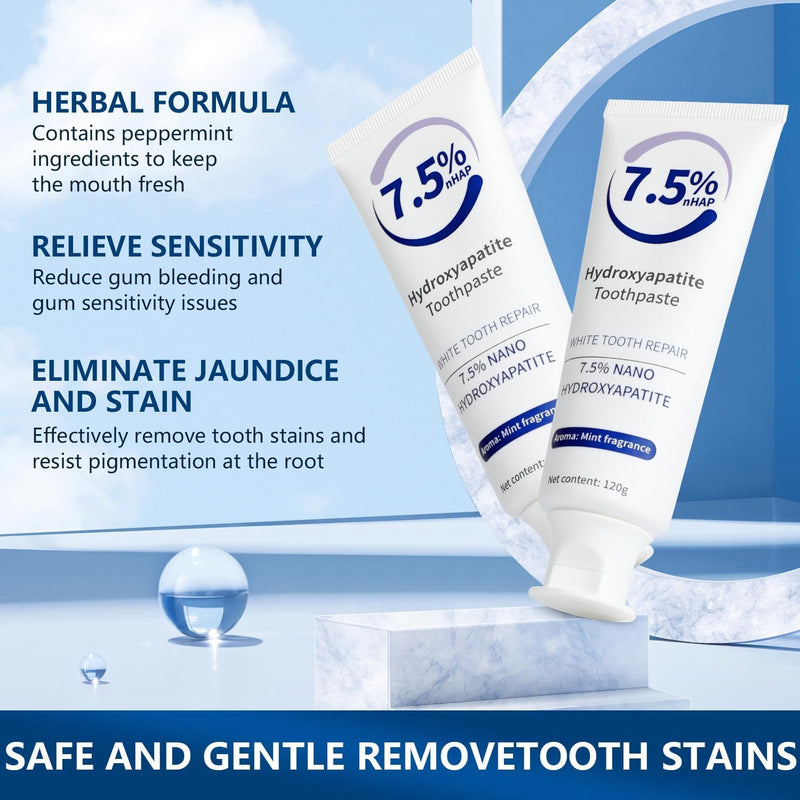 [Australia] - Hydroxyapatite Toothpastes for Enamel Protection and Tooth Strengthening, Fluoride-Free Formula for Sensitive Teeth, Gentle and Effective Formula, Gentle Mint, Fresh Breath (2PCS) 2pcs 