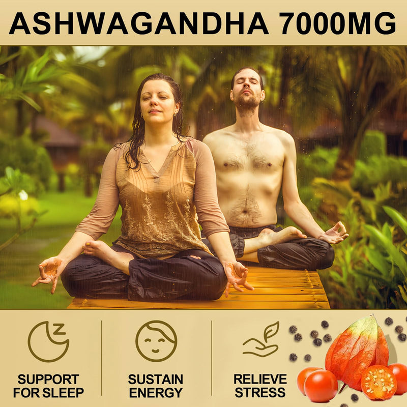 [Australia] - SoundHealth Organic Ashwagandha Capsules Supplement - 7000mg Herb Powder Equivalent per Serving - Immune Support, Hormone Balance - Enhanced Nutrient Absorption - 360 Capsules (180 Servings) 1 Count (Pack of 360) 