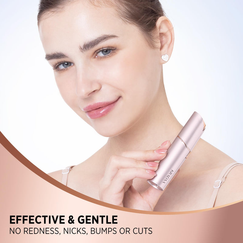 [Australia] - Facial Hair Removal for Women - Painless Facial Hair Remover - Electric Hair Removal Device for Face Lips Peach Fuzz with Light (Rose Gold) Rose Gold 