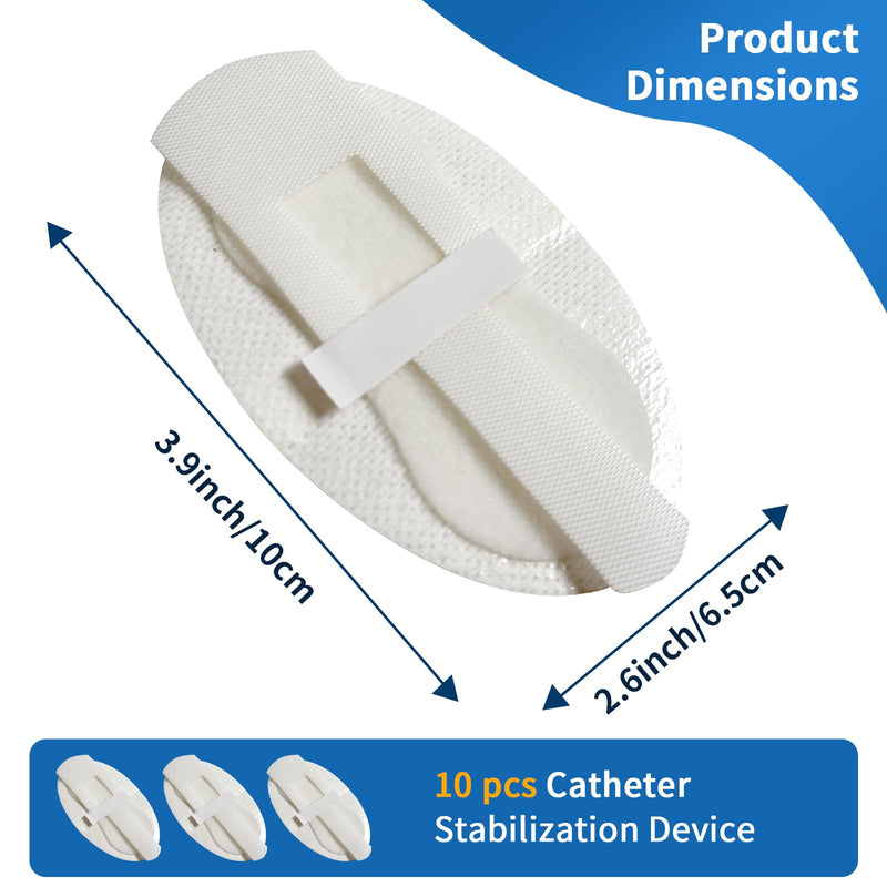 [Australia] - 10 pcs Foley Catheter Stabilization Devices,Self-High Adhesive Catheter Supplies for Single/DoubleTube Holder Catheter Tape Fixation Device Strap Fixing Accessories,Catheter Holder 10Pcs 