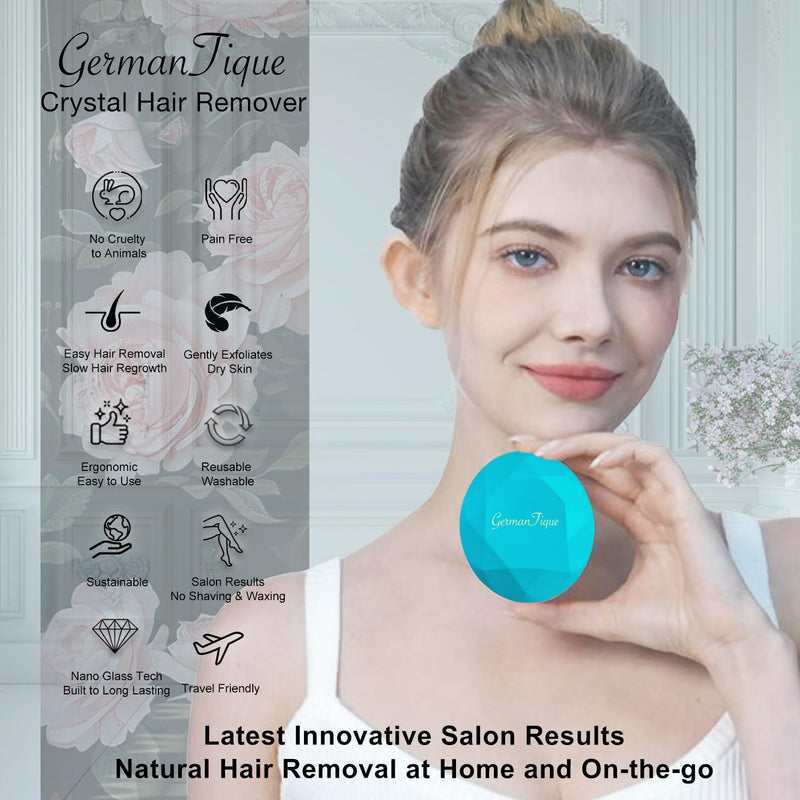[Australia] - Crystal Hair Eraser,Upgraded Crystal Hair Remover Diamond,Painless and Effective Nano Glass Hair Removal Stone and Skin Exfoliation,Natural Epilator for Women and Men(Ocean Blue) Ocean Blue 