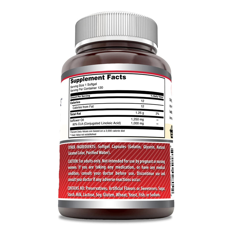 [Australia] - Amazing Formulas CLA | Conjugated Linoleic Acid Supplement | 1250 Mg | Softgels | Non-GMO | Gluten-Free | Made in USA (120 Count) 120 Count 