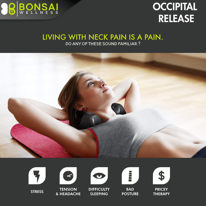 [Australia] - Occipital Release Tool - Cervical Traction for Neck and Shoulder Pain Chiropractic Alignment Pivot Device for Trigger Point Therapy Headaches Migraine and Stress (Black) 