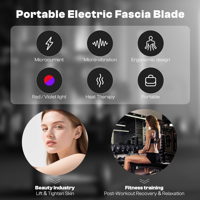 Muscle Scraper Tool Fit Face and Neck, Electric Guasha Tool for Face Relaxation & Skincare with Light-Care, Suitable Gifts for Woman Girlfriend and Wife
