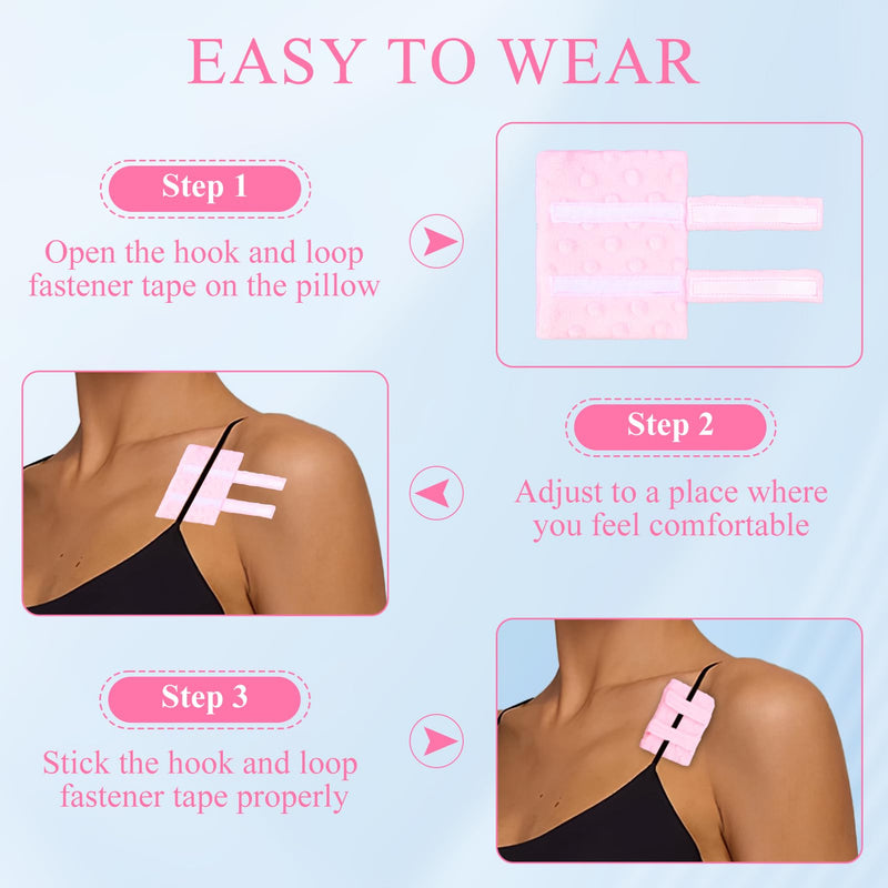 2-Pack Chemo Port Pillow - Soothing Bra Strap Cushion & Port Protector for Chemo Patients, Pacemaker Protector, Post Surgery Bra Strap Pads, Recovery Comfort (Pink)