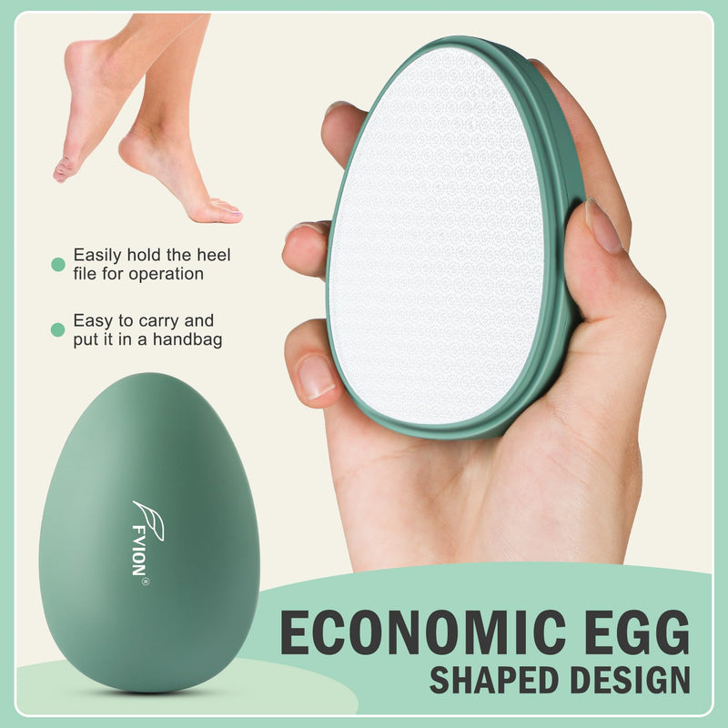 [Australia] - FVION Nano Glass Callus Remover with Protective Cover - Highly Effective Heel File Removal of Hard Skin and Calluses - Safe & Quick Callus Removal (Green) Green 