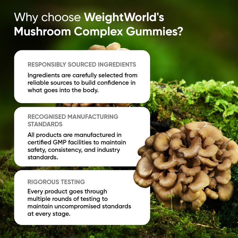Mushroom Gummies - 90 Gummies - 45 Days Supply - 8-in-1 Complex - 2500mg - Lions Mane, Reishi, Chaga, Shiitake & Maitake - Vegan Mushroom Complex Gummies for Women & Men - Natural Mixed Berry Flavour