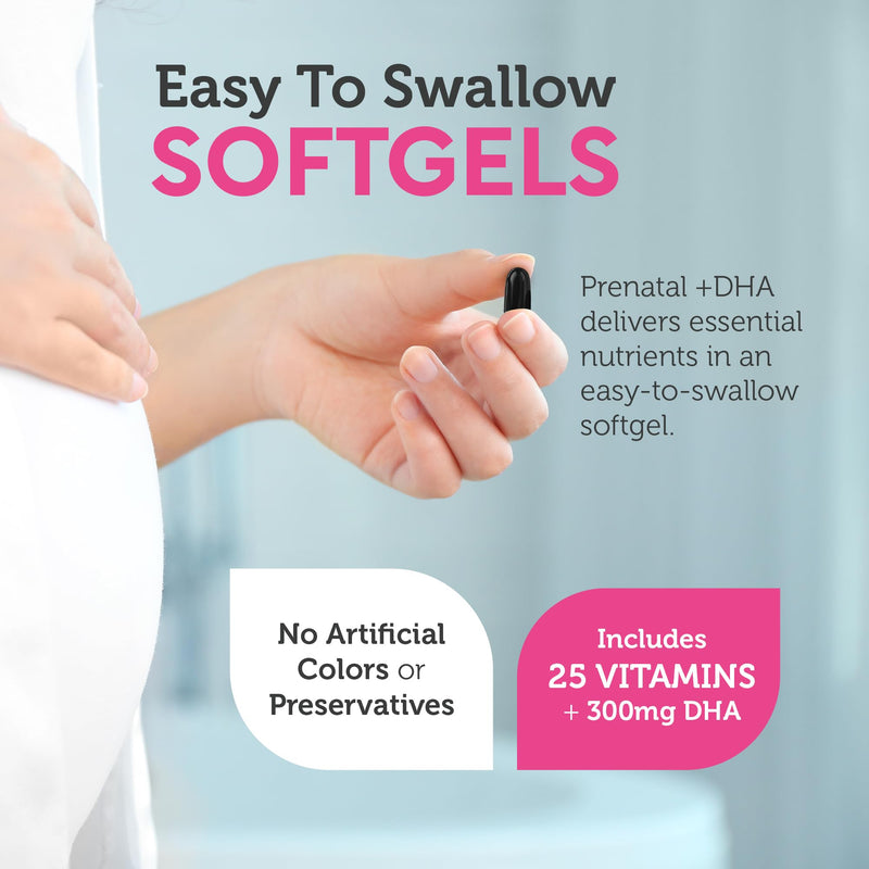Zahler Prenatal +DHA 300 - Prenatal Vitamin with Methylated Folate & DHA for Pregnant Women - Support for Mom & Baby - Kosher, Gluten Free, Dairy Free - 120 Softgels Unflavored 120 Count (Pack of 1)