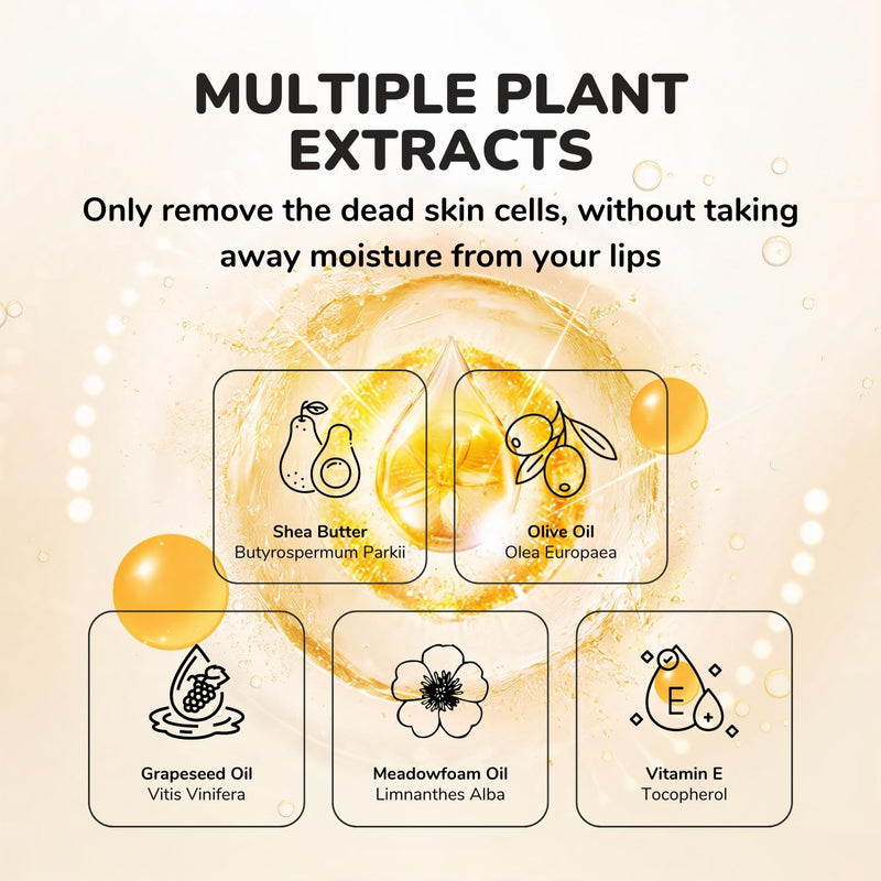 [Australia] - Lip Mask & Scrub Set(Honey + Milk Protein + Oat), Overnight Moisturizer for Cracked & Dry Lips Care, Hydrating Plumper Kit, Sugar Exfoliator Gift for Women Honey Milk 