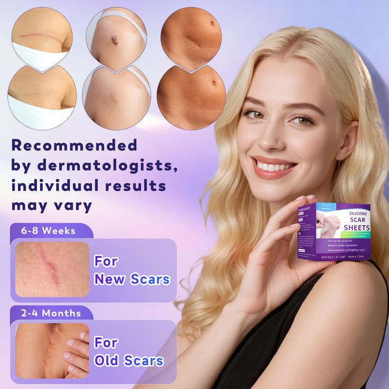 [Australia] - Silicone Scar Sheets, Silicone Scar Tape(1.6"x 60" Roll-1.5M), Medical Grade Scar Sheets, Scar Tape for Surgical Scars, Burn, C-Section, Keloid Scars, Acne Treatment, Stretch Marks Removal 1.5M 