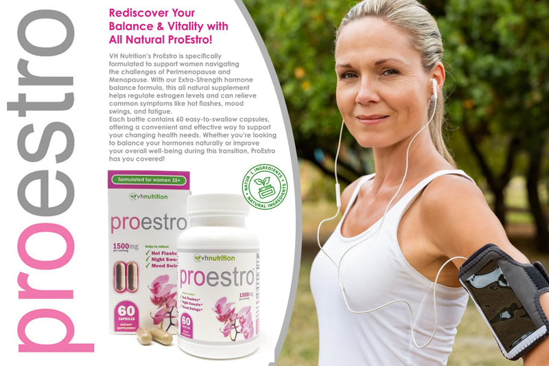 [Australia] - VH Nutrition PROESTRO | Estrogen Support* Supplement for Women | Extra Strength Hormone Balance* for Her | 60 Capsules in Easy to Swallow Pills 60 Count (Pack of 1) 