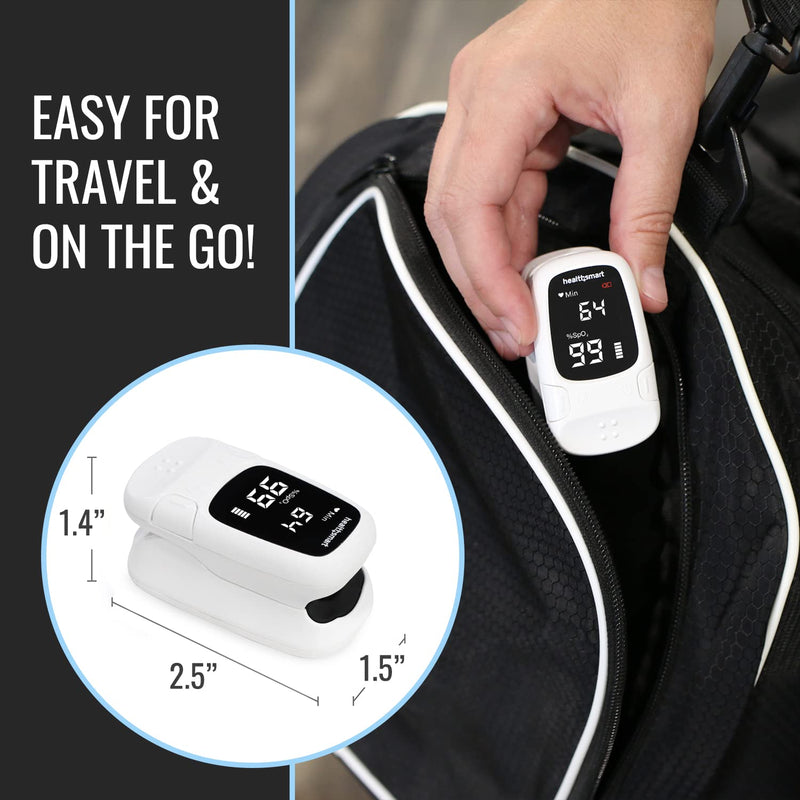 [Australia] - Healthsmart Digital Fingertip Sport Pulse Oximeter, Fast Results, FSA HSA Eligible, Easy-To-Read LED Display, Auto-Shutoff White OLED ONE SIZE 