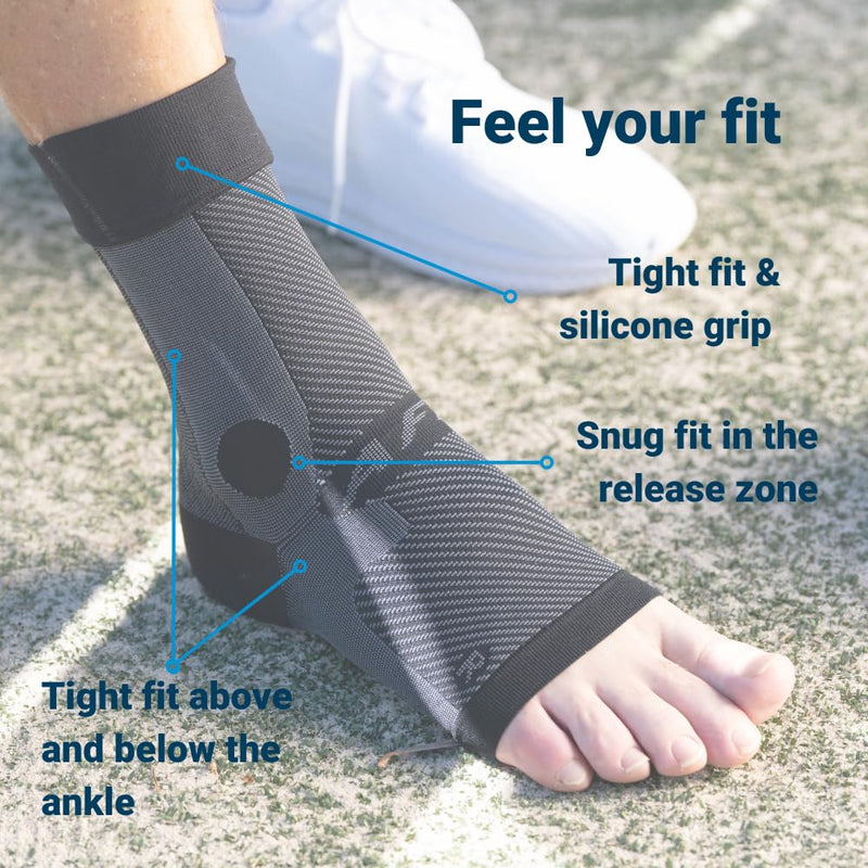 OrthoSleeve Compression Ankle Brace for ankle sprains, achilles tendonitis, ankle wrap, ankle support, instability, inversion sprains and general ankle pain X-Large Black Right Foot