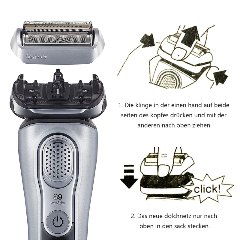[Australia] - Compatible with Braun Series 9, 92S shaving heads, electric razors for men, for Braun shaving head Series 9 9290cc, 9291cc, 9370cc, 9293s, 9385cc, 9390cc, 9330s 