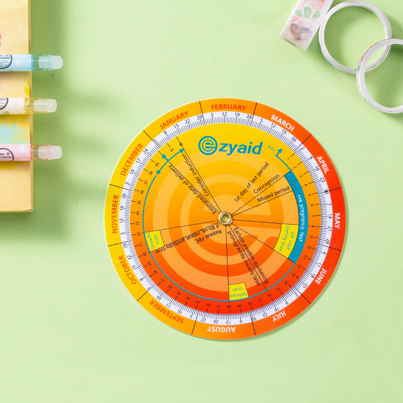 [Australia] - Pregnancy Wheel (Pack of 6), Due Date OB-GYN Calculator for Pregnant Women/Healthcare Providers, Gestational EDC/EDD Wheel with CRL, BPD, HC AC and FL Guide 