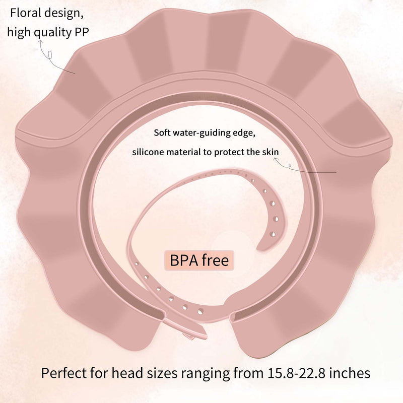 [Australia] - Baby Kids Shower Cap Shower Cap for Kids Shampoo Bath Bathing Hat Silicone Adjustable Washing Hair Shower Bathing Protection Bath Cap for Toddler, Baby, Kids, Children (Pink) Pink 