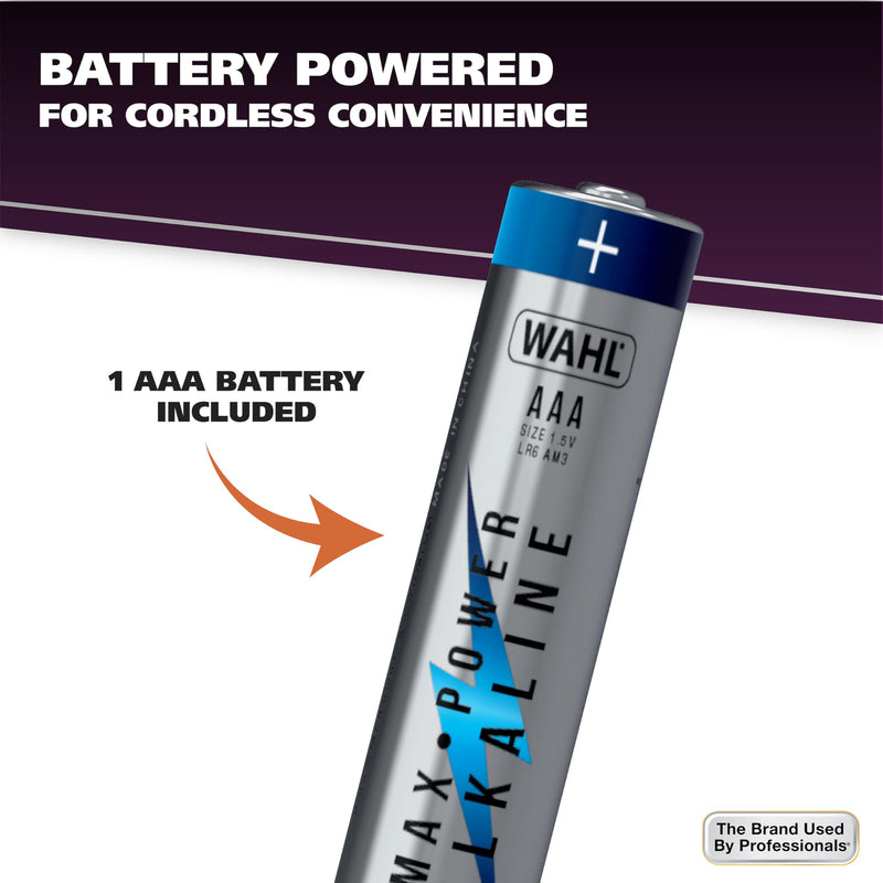 [Australia] - Wahl Clean & Confident Female Battery Pen Trimmer with Rinseable Blades for Eyebrows, Facial Hair, & Light Grooming- Hygienic Grooming & Easy Cleaning with Battery Included - Model 5640-100 