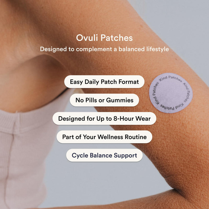 Kind Patches Ovuli Patches | Menstrual Cycle Support for Women | Daily Wearable Wellness Patches for Routine Monthly Support | Botanical Plant Based Formula