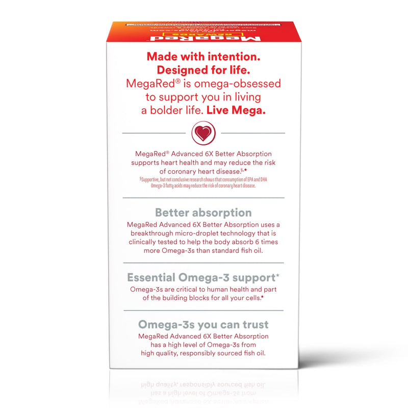 MegaRed Fish Oil 800mg Omega 3 Supplement with EPA & DHA, Supports Heart, Brain, Joint and Eye Health, No Fishy Aftertaste - 80 Softgels (80 Servings) | High Quality Fish Oil, EPA & DHA, 6x absorption, Heart, Brain, Joint & Eye Support, Vanilla scent, ...