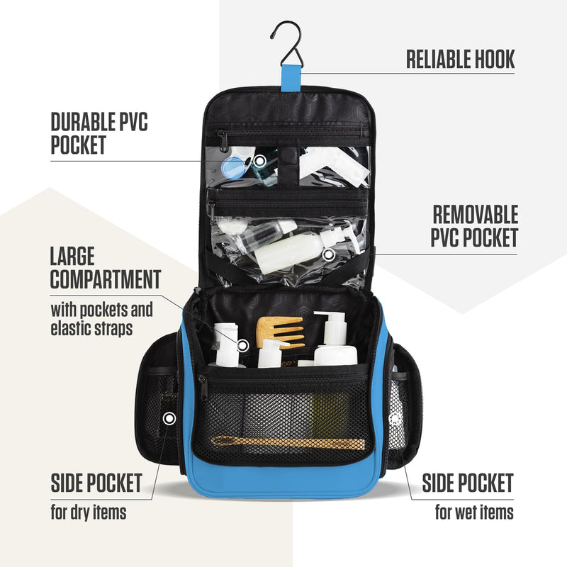VENTURE 4TH Travel Toiletry Bag & Quick Dry Towel Set - Ideal Travel Bundle for Camping, Hiking, Backpacking and Business Trips - Size XL Travel Towel